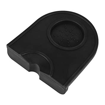 Tamping Mat, Black Multi-function Thicken Anti-skid Wear Resistance Coffee Tamper Holder Silicone Pad Mat(Black)