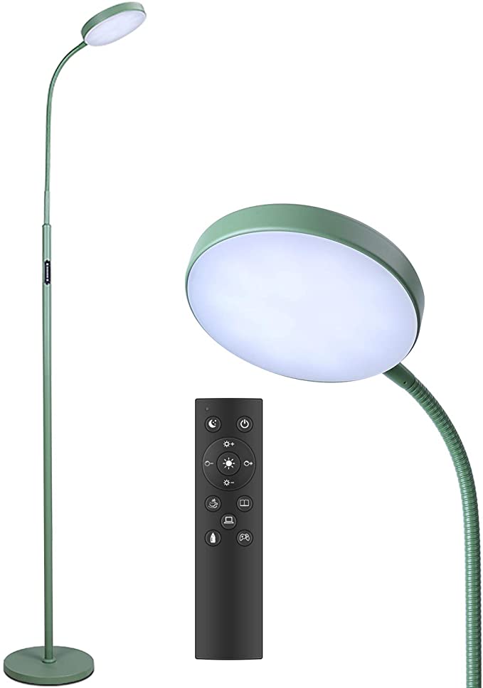 Floor Lamp - JOOFO LED Floor Lamp, Remote & Touch Control & 1 Hour Timer Reading Standing Lamp,4 Color Temperatures with Stepless Dimmer Floor Lamps for Living Room Bedroom Office (Avocado Green)