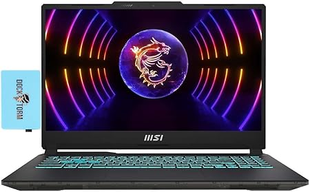 MSI Cyborg 15 Gaming Laptop 15.6" 144Hz FHD (10-Core Intel i7-12650H, GeForce RTX 4060 8GB, 32GB DDR5 4800MHz RAM, 1TB PCIe SSD, Backlit KYB, WiFi 6, RJ-45, Win 11 Home) with Dockztorm Hub