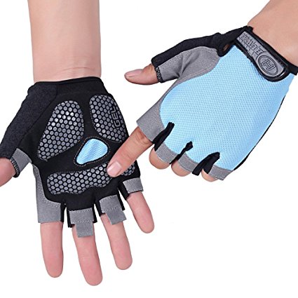 HuwaiH Cycling Gloves Men's/Women's Mountain Bike Gloves Half Finger Biking Gloves | Anti-slip Shock-absorbing Gel Pad Breathable Cycle Gloves