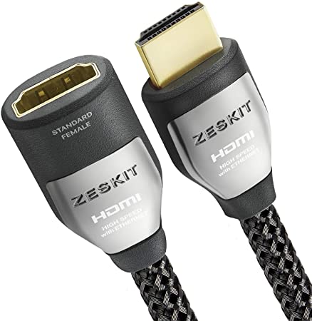 HDMI 2.0 Extension Cable (3ft/ 1m) Cinema Plus (4K 60Hz HDR Dolby Vision HDCP 2.2) Exceed 22.28Gbps Compatible with Roku Fire Stick/TV Xbox PS4 Pro Apple TV 4K Netflix LG Sony Samsung (Male to Female)