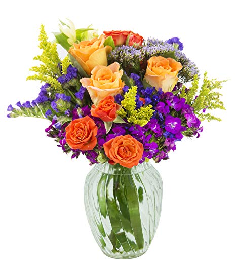 Blooms2Door Valentine's Day Favorite: Bright Blossoms Bouquet with Vase