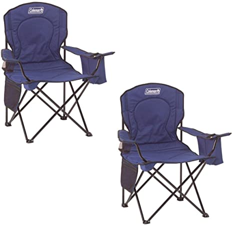 Coleman Oversized Quad Chair with Cooler Pouch (Blue/Set of 2)