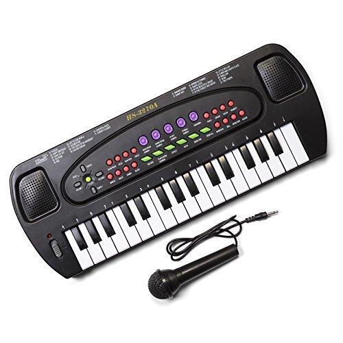 Hawkin Tobar Children's Musical Electronic Karaoke Keyboard 32 Keys with Microphone