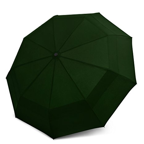 EEZ-Y Compact Travel Umbrella w/ Windproof Double Canopy Construction - Auto Open Close Button for One Handed Operation - Sturdy Portable and Lightweight for Easy Carry