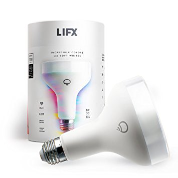 LIFX (BR30) Wi-Fi Smart LED Light Bulb, Adjustable, Multicolor, Dimmable, No Hub Required, Works with Alexa
