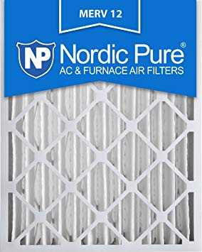 Nordic Pure 16x25x4 (3-5/8 Actual Depth) AC Furnace Air Filter MERV 12, Box of 1