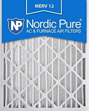 Nordic Pure 16x25x4 (3-5/8 Actual Depth) AC Furnace Air Filter MERV 12, Box of 1