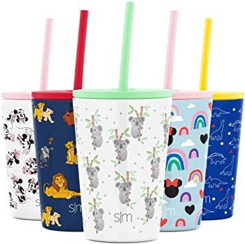 Simple Modern Kids Cup 12oz Classic Tumbler with Lid and Silicone Straw - Vacuum Insulated Stainless Steel for Toddlers Girls Boys -Koala