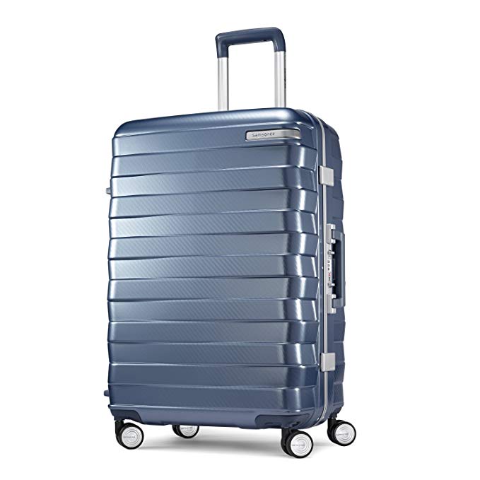 Samsonite Framelock Hardside Checked Luggage with Spinner Wheels, 25 Inch, Ice Blue