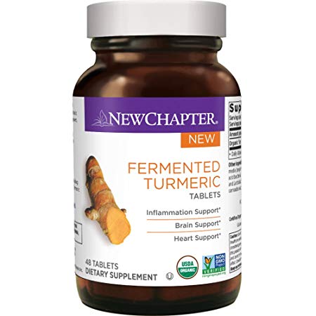 New Chapter Organic Turmeric Supplement - Fermented Turmeric Tablet for Brain, Heart and Inflammation Support – 48 ct