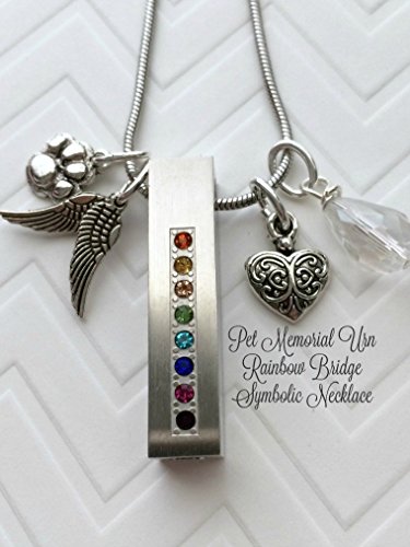 Pet Loss Rainbow Bridge Ashes Urn With Symbolic Charms