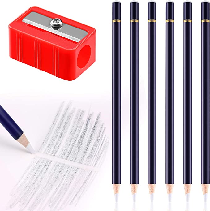 Artist Eraser Pencil Sketch Pencil for Drawing Pen-Style Erasers and Pencil Sharpener for Home, School and Office Use (6 Pieces)