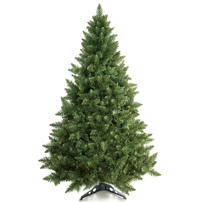 Prextex 6 Feet Premium Hinged Artificial Canadian Fir Christmas Tree Lightweight/Easy to Assemble with Christmas Tree Stand