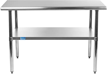 AmGood 24" X 30" Stainless Steel Work Table with Undershelf | NSF Certified | Kitchen Island | Restaurant Food Prep | Laundry Utility Bench | Garage Work Station