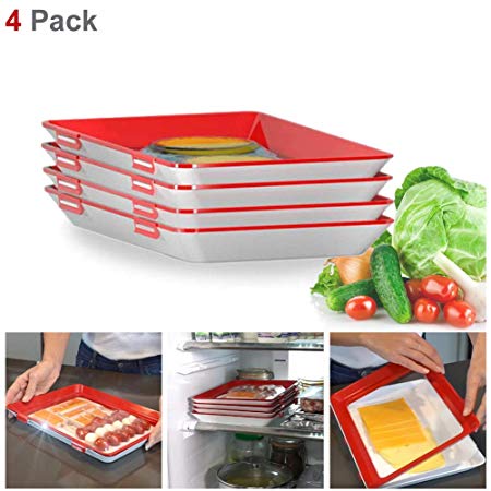 SeaHome Food Plastic Preservation Tray, 2019 New Vacuum Food Preservation Tray Healthy Seal Storage Container Set Kitchen Tools (4 packs)