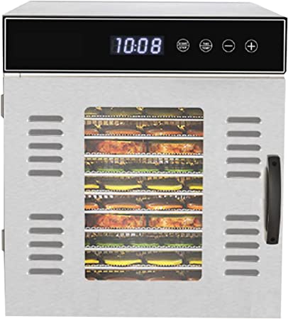 NutriChef Premium Food Dehydrator Machine - 1000 Watts 14 Shelf Stainless Steel Dehydrator with Digital Timer and Temperature Control, Touch-Control LED Display, Perfect Way to Preserve Foods and More