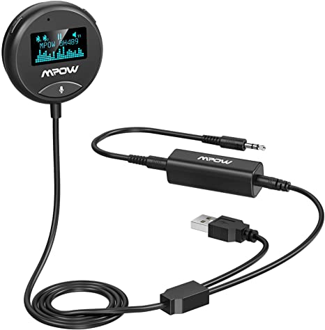 Mpow Bluetooth Receiver, Bluetooth 5.0 Receiver with Screen and Noise Isolator