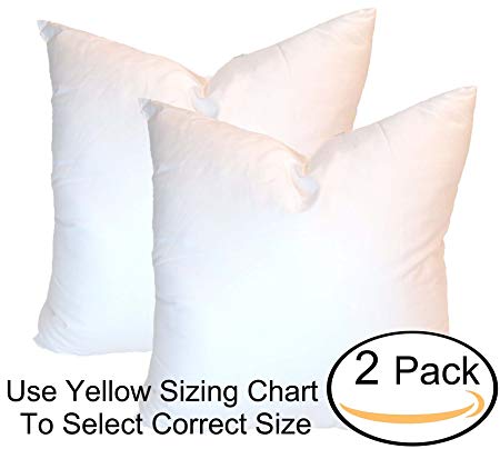 Pillowflex Synthetic Down Alternative Pillow Inserts for Shams (Set of 2 20 Inch by 20 Inch)