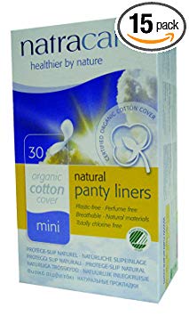 Natracare Mini Breathable Panty Liners, 30 Count Boxes (450 Liners) (Pack of 15)