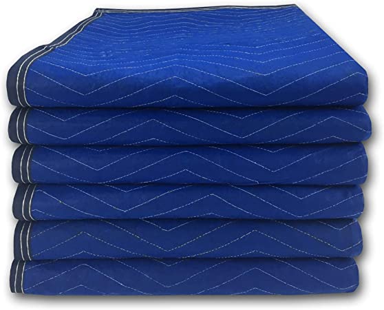 Pro Economy Moving Blankets (6 Pack) 35lbs/doz 2.92lb/ea 72"x80" Blue