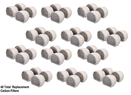 PetSafe Drinkwell Replacement Carbon Filter - 48 Total Filters (12 Packs with 4 Filters per Pack)
