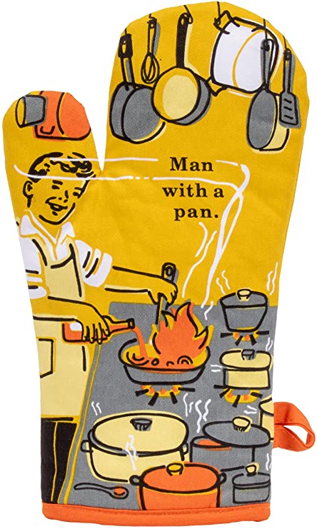 Blue Q Man with A Pan Oven Mitt, 1 EA