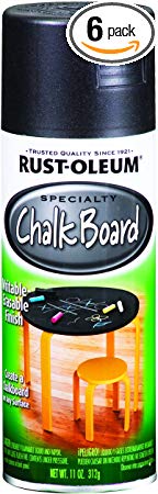 Rust-Oleum 1913830-6 PK Specialty Chalkboard 1913830 Spray Paint 12 oz, Black, 6-Pack,