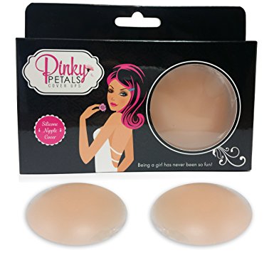 Pinky Petals Women's Nipple Cover Thin Pasties, Reusable Silicone Breast Sticky, Nude