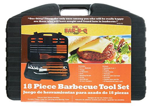 Mr. Bar-B-Q 94001X 18-Piece Stainless-Steel Barbecue Set with Storage Case