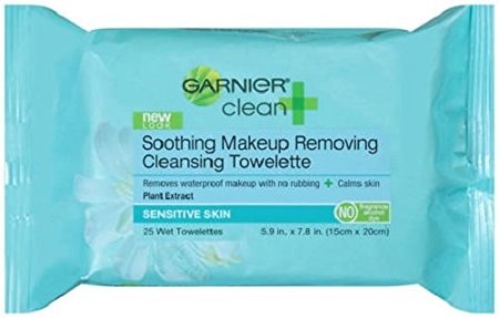 Garnier SkinActive Clean  Soothing Makeup Remover Wipes, Sensitive Skin, 25 ct. (Packaging May Vary)