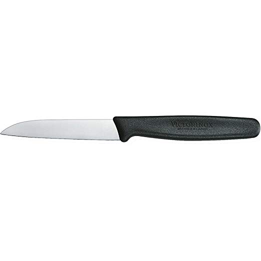 Victorinox Straight Edge Paring Knife with 8 cm Blade, Stainless Steel, Black, 30 x 5 x 5 cm