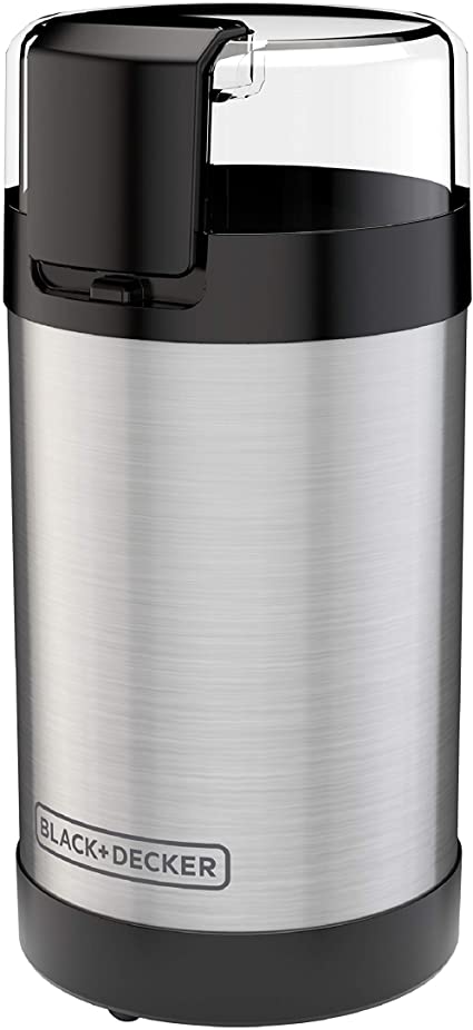 BLACK DECKER CBG110S Coffee Grinder, One Touch Push-Button Control, Stainless Steel