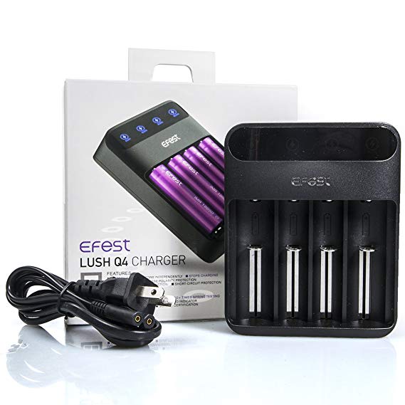 Efest LUSH Q4 Intelligent LED Battery Charger for 20700 / 18650 / 26650 / 26500 / 18500 / 18350 / 17340 / 16340 / 14500 / 10440