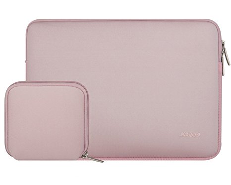 Mosiso Water Repellent Lycra Sleeve Bag Cover for 14 Inch Notebook Computer Ultrabook with Small Case, Baby Pink