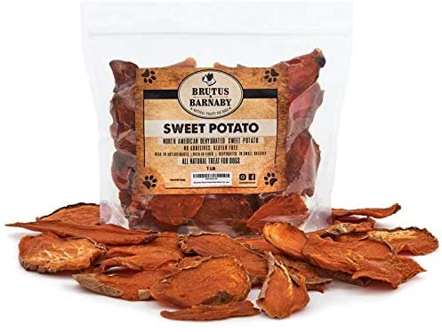 Sweet Potato Dog Treats- Dehydrated Single Ingredient Dog Treats, Natural Thick Cut Sweet Potato Slices, Grain Free, No Preservatives Added, Best High Anti-Oxidant Healthy Dog Chew
