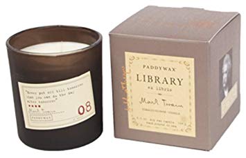 Paddywax Library Collection Mark Twain Scented Soy Wax Candle, 6.5-Ounce, Tobacco Flowers & Vanilla