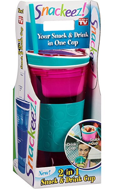 Snackeez Drink And Snack Holder 16 Oz Assorted Colors