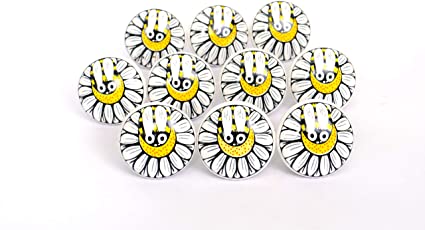 Kaizen Casa Furniture Bee Print Knob, Pull, Handle, for Cupboards, Doors, Cabinets, Drawers, Furniture & Kitchens Set of 10