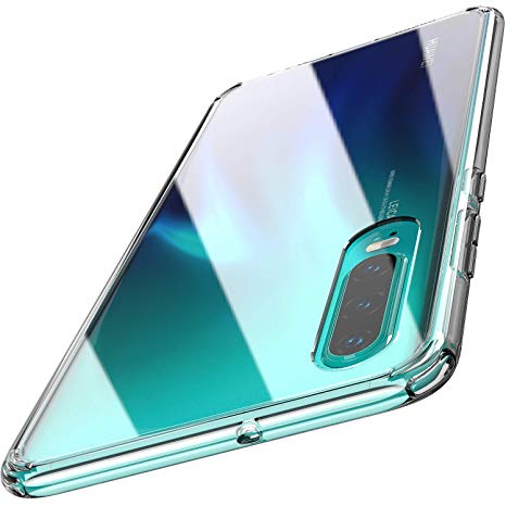 TOZO for HUAWEI P30 Case Hybrid Soft Grip Clear Back Panel Ultra-Thin [Slim Thin Fit] Cover for HUAWEI P30 [Clear]