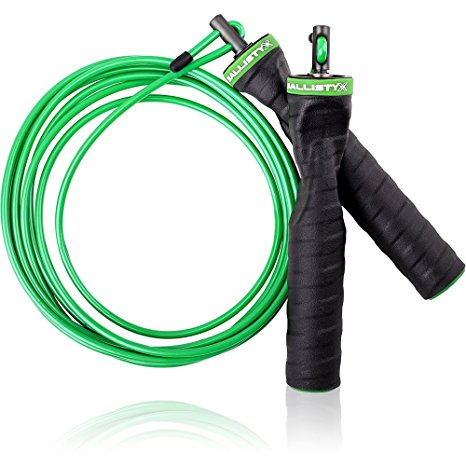 Ballistyx Jump Rope With Adjustable Speed Cable & Contoured Ball Bearing Handles - Best For Exercising, Boxing & MMA, Home Fitness & Sports Training