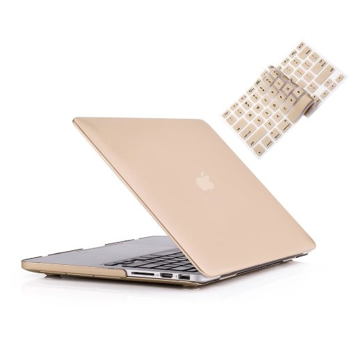 Ruban® - Retina 13 2 in 1 Soft-Touch Hard Case Cover and Keyboard Cover for Macbook Pro 13.3" with Retina Display Models: A1502 & A1425 - GOLD