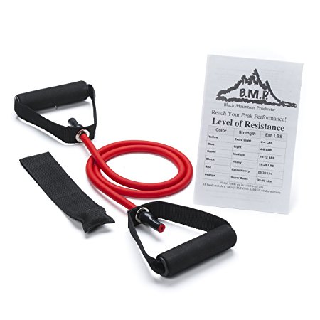 Black Mountain Products Single Resistance Band Red, 25lbs