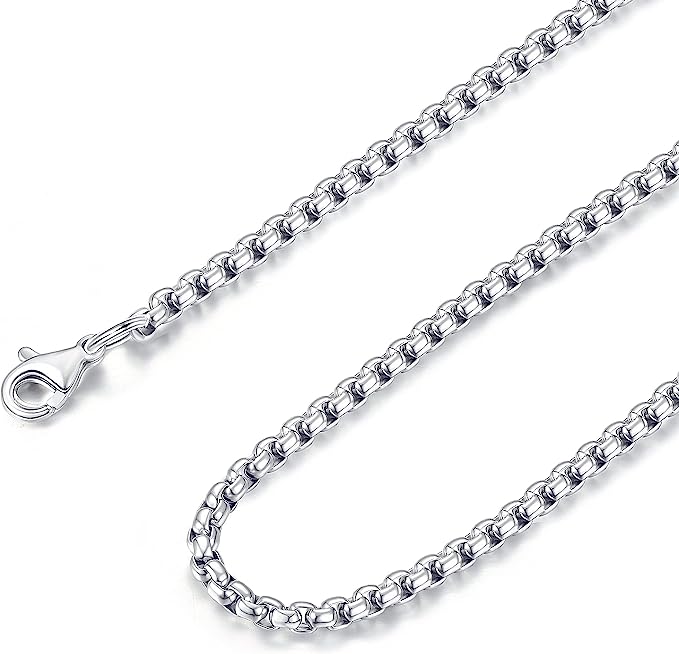 Besteel 2-4mm Womens Mens Stainless Steel Rolo Cable Wheat Chain Link Necklace 16-36 Inch
