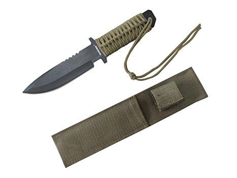 WOWOWO Combat Tactical Knife for Outdoor Camping Survivor with Nylon Sheath Fixed Blade