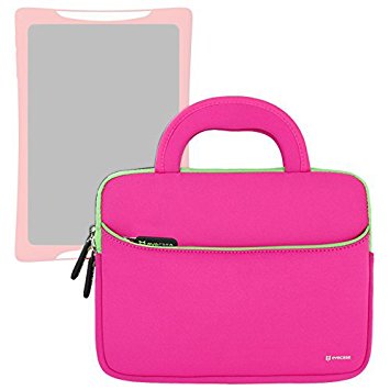 Evecase Slim Handle Carrying Portfolio Neoprene Sleeve Case Bag Compatible with Dragon Touch Y88X Plus 7 inch Kids Bumper Tablet 2017 Version