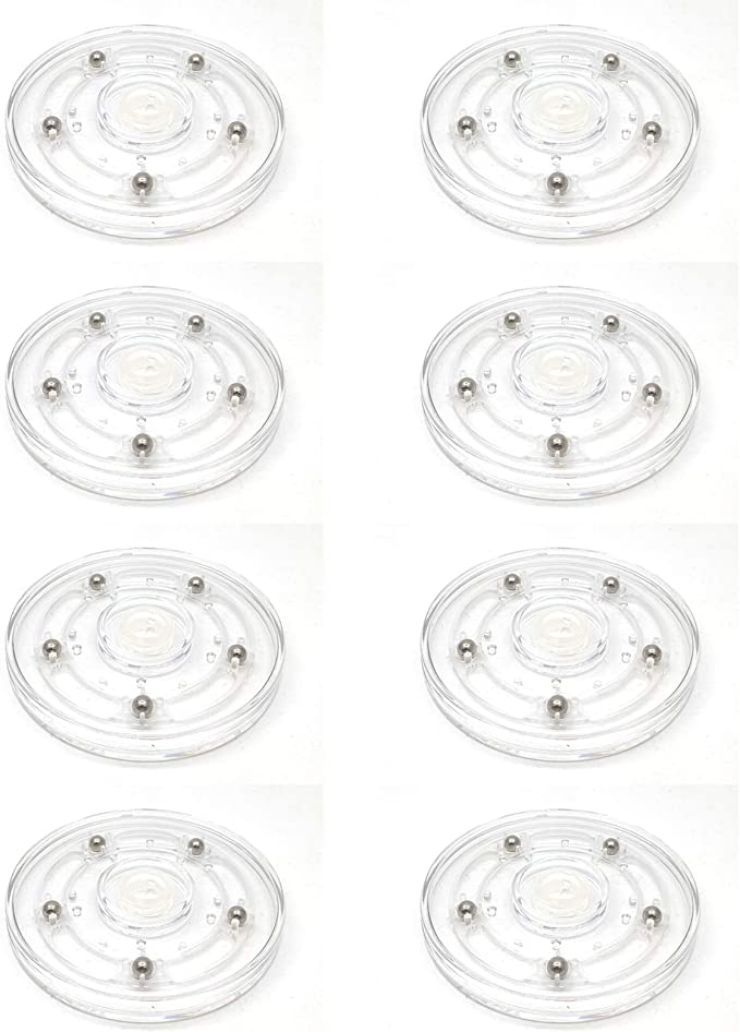 Small Lazy Susan Turntable,8-Pack,Susenya 3" inch Dia. Clear Acrylic Lazy Susan Turntable Bearing Acrylic Lazy Susan Turntable Organizer Revolving Display Base