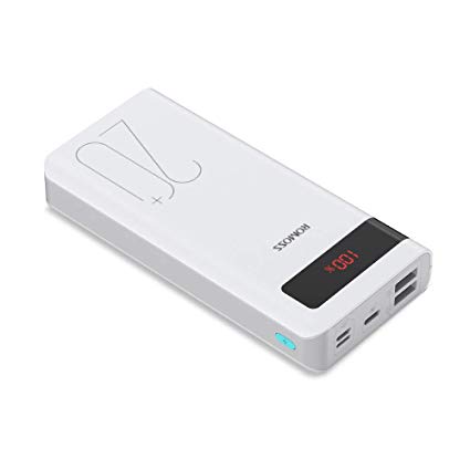 ROMOSS Sense 6PS  Fast Charge Type-C PD Portable Charger, 20000mAh External Battery Pack with 3 Inputs & 3 Outputs, 3.0A High-Speed Output Power Bank with LED Display for iPhone, iPad, Samsung & More