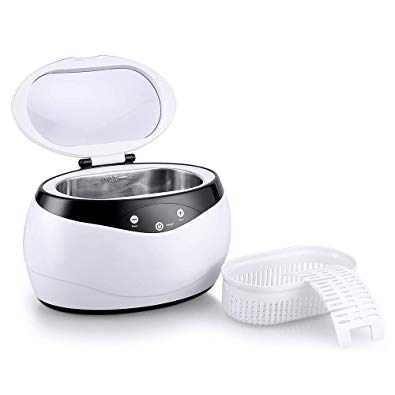 himaly Ultrasonic Cleaner, 600ml Sonic Jewellery Cleaner Machine with Cleaning Basket and Watch Stand- Stainless Steel Tank & Digital Timer -for Jewelry Glasses Watch Metal Coins Dentures