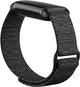 Fitbit Charge 5 & 6 Hook & Loop Accessory Band, Official Product, Charcoal, Large